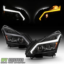 Black Headlights w/ LED Sequential Signal Switchback DRL For 2010-2013 Infiniti G37 G25 Q40 Sedan