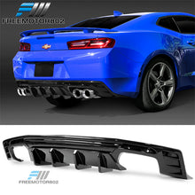 Fits 2016-2024 Chevy Camaro SS LT LS Gloss Black PP Rear Bumper Lip Diffuser Spoiler