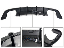 For 2017-2019 Audi A5 S-line S5 B9 Rear Bumper Diffuser Gloss Black w/ LED light