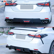 Carbon Style Rear Bumper Diffuser for 2018-2024 Toyota Camry SE XSE W/ Led Light