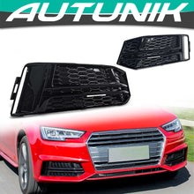 Black Front Fog Light Cover Fit For AUDI A4 B9 S-LINE 2016-2018 Bumper Grille US