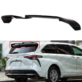For 2021-2025 Toyota Sienna Gloss Black Rear Roof Spoiler Wing Extension