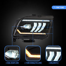 Full LED Projector Headlights w/ Dynamic Animation For 2005-2009 Ford Mustang