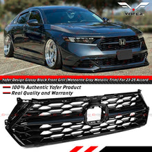 For 2023-2025 Honda Accord Yofer Black Front Mesh Grill Grille - Meteorite Gray Trim