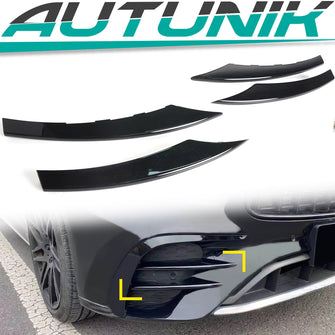 Front Splitter Molding Trims & Fog Light Cover For Mercedes W213 Facelift LCI E350 E450 AMG 2021 2022
