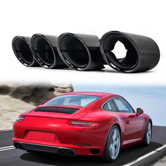 Exhaust Tips Black for Porsche 911 Carrera 991.2 NON-PSE 2017 2018 2019