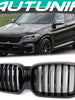 Black Kidney Grille For BMW X3 G01 X4 G02 LCI 2022-2024 No Camera