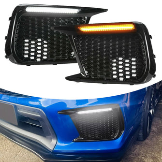 For 2018-2021 Subaru WRX STI Sequential LED DRL Dayting Running Lights Kits Fog Light Bezels