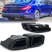 Black Quad Exhaust Tip Muffler Pipe Replace For Mercedes W204 W221 W212 W218