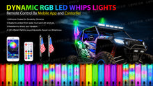 Pair Spiral LED Fat Whip Light Antenna RGB Chasing For Can-am X3 RZR UTV ATV 2FT