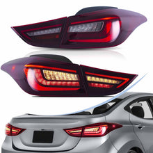 Red LED Tail Lights Fit 2011-2016 Hyundai Elantra Sequential Signal Cherry Red Lamp