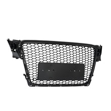 Fit for 2009-2012 Audi A4/S4 B8 Front Bumper Hex Grille Mesh RS4 Style Gloss Black