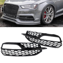 Gloss Black Fog Light Grille Covers For Audi A3 S-Line S3 8V 2013–2016