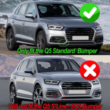 For Audi Q5 Non S-line 2018-2020 Gloss Black Front Honeycomb Mesh Grill+Fog Lamp Cover Bezels