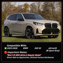 For 2025-2026 BMW X3 G45 M Sport V-ST Style Gloss Black Rear Bumper Diffuser Kit