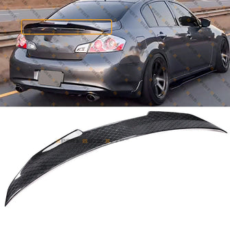 Honeycomb Carbon Fiber Duckbill Rear Trunk Spoiler For 2007-2015 Infiniti G35 G37 G25 Q40 Sedan Only