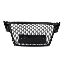 Fit for 2009-2012 Audi A4/S4 B8 Front Bumper Hex Grille Mesh RS4 Style Gloss Black