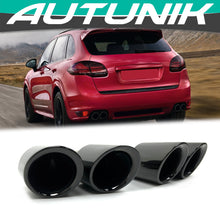 Sporty Exhaust Tips Black For Porsche Cayenne V6 V8 2011-2014 Short Pipe