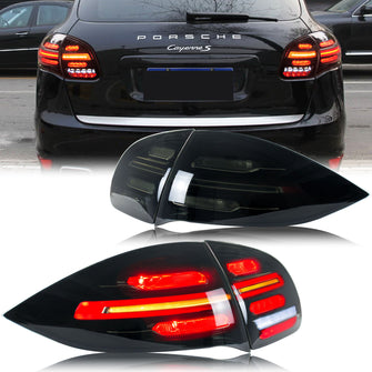 LED Black Tail Lights for Porsche Cayenne 2011-2014 958 Sequential Rear Lamps