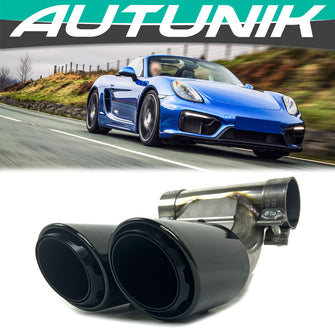 3-Layer Exhaust Tips Tailpipe Black for Porsche 981 Cayman Boxster 2013-2016