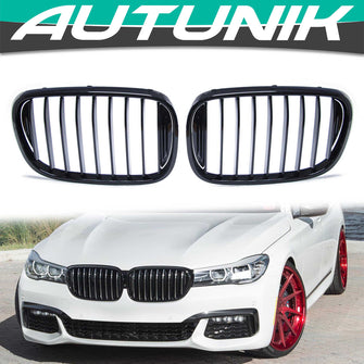 Gloss Black Front Kidney Grille For BMW 7-Series G11 G12 2016-2019