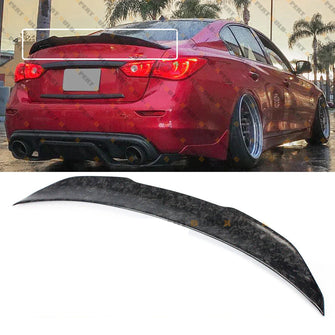 Forged Carbon Fiber Highkick Duckbill Rear Trunk Spoiler Wing for Infiniti Q50 2014-2024