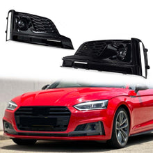 Pair For 2017-2019 Audi A5 S-line S5 B9 Fog Light Grille Trim w/ ACC Caps Black