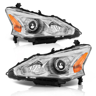 Pair Chrome Headlights Assembly For 2013-2015 Nissan Altima Sedan