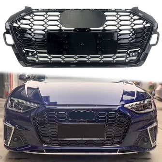 Honeycomb Black Front Grille for 2020-2024 Audi A4 B9 Sline S4 fg313