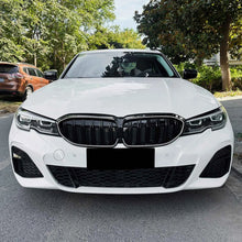 For 2019-2022 BMW 3-Series G20 M340i 330i Front Kidney Grill W/ LED Gloss Black Dual Slats Bumper Grille