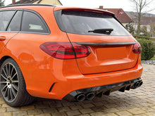 C43 Style Gloss Black Rear Diffuser + Exhaust Tips For Mercedes W205 C200 C300 C350 Non-AMG Sedan 2015-2021