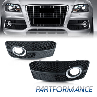 For Audi Q5 S-Line 2009-2012 Front Bumper Side Fog Lamp Cover Light Grille L&R