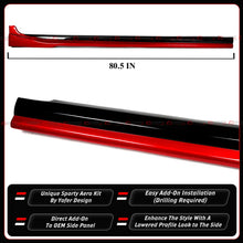 For 2018-2024 Toyota Camry Yofer Supersonic Red Black 2 Tone Side Skirt Extension