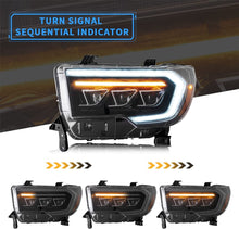 Full LED Projector Headlights For 2007-2013 Toyota Tundra W/Sequential