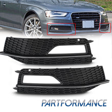 Matte Black Front S-line Bumper Fog Light Lamp Frame Cover Grille For Audi S4/A4 2013-2016