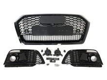 For Audi Q5 SQ5 2018 2019 RSQ5 Front Honeycomb Mesh Grill + Fog Lamp Grilles