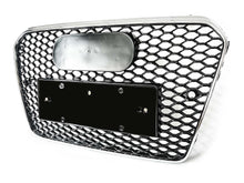 Honeycomb Front Bumper Grille for Audi A5 B8.5 S5 2013-2016 ( Chrome Frame + Black Honeycomb)