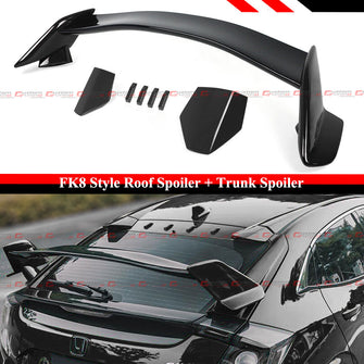 Gloss Black Rear Trunk Spoiler Roof Wing For 2017--2021 Honda Civic FK7 HATCHBACK (Not fit Sedan)