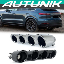 4pcs Universal Exhaust Tips Tail Pipe Black/Chrome  for Porsche Cayenne Inlet 62mm