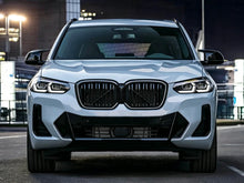 For 2022-2024 BMW X3 X4 G01 G02 W/LED Dual Line Front Kidney Grille Gloss Black