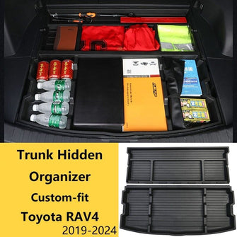 Trunk Organizer Hidden Cargo Rear Hatch Storage Box for Toyota RAV4 2019-2024