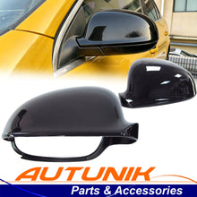 Pair L+R For VW Golf 5 Jetta Mk5 GTI Glossy Black Side Mirror Cover Caps Replacement