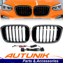 Gloss Black Front Kidney Grill Grille W/ LED Light For 2018-2022 BMW X3 X4 G01 G02