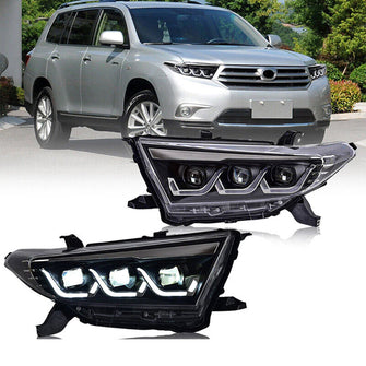 L+R LED Headlights For Toyota Highlander 2012-2014 Sequential Front Lamps