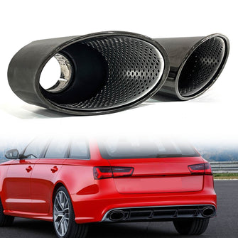 65mm Inlet Oval Exhaust Tips for Audi A3 A4 A5 A6 A7 Up To RS3 RS4 RS5 RS6 RS7