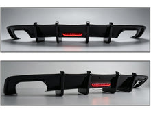 For 2017-2019 Audi A5 S-line S5 B9 Rear Bumper Diffuser Gloss Black w/ LED light