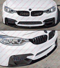 For 2015-2019 BMW F80 M3 F82 M4 Carbon Fiber MP Style Front Lip + Bumper Upper Fang Trim