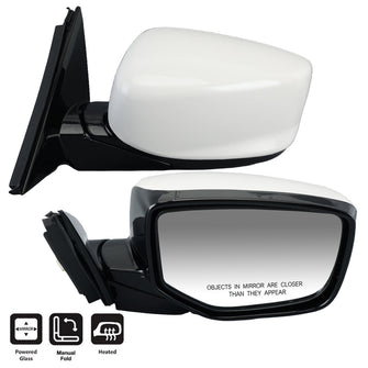 5Pin Left+Right White Mirror Side Heated Foldaway For Honda Accord Coupe 2008-2011 2012