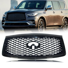 Gloss Black Front Grill for 2018-2021 INFINITI QX80 w/Camera Hole