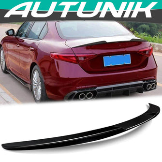 For 2017-2022 Alfa Romeo Giulia Gloss Black Rear Trunk Spoiler Wing